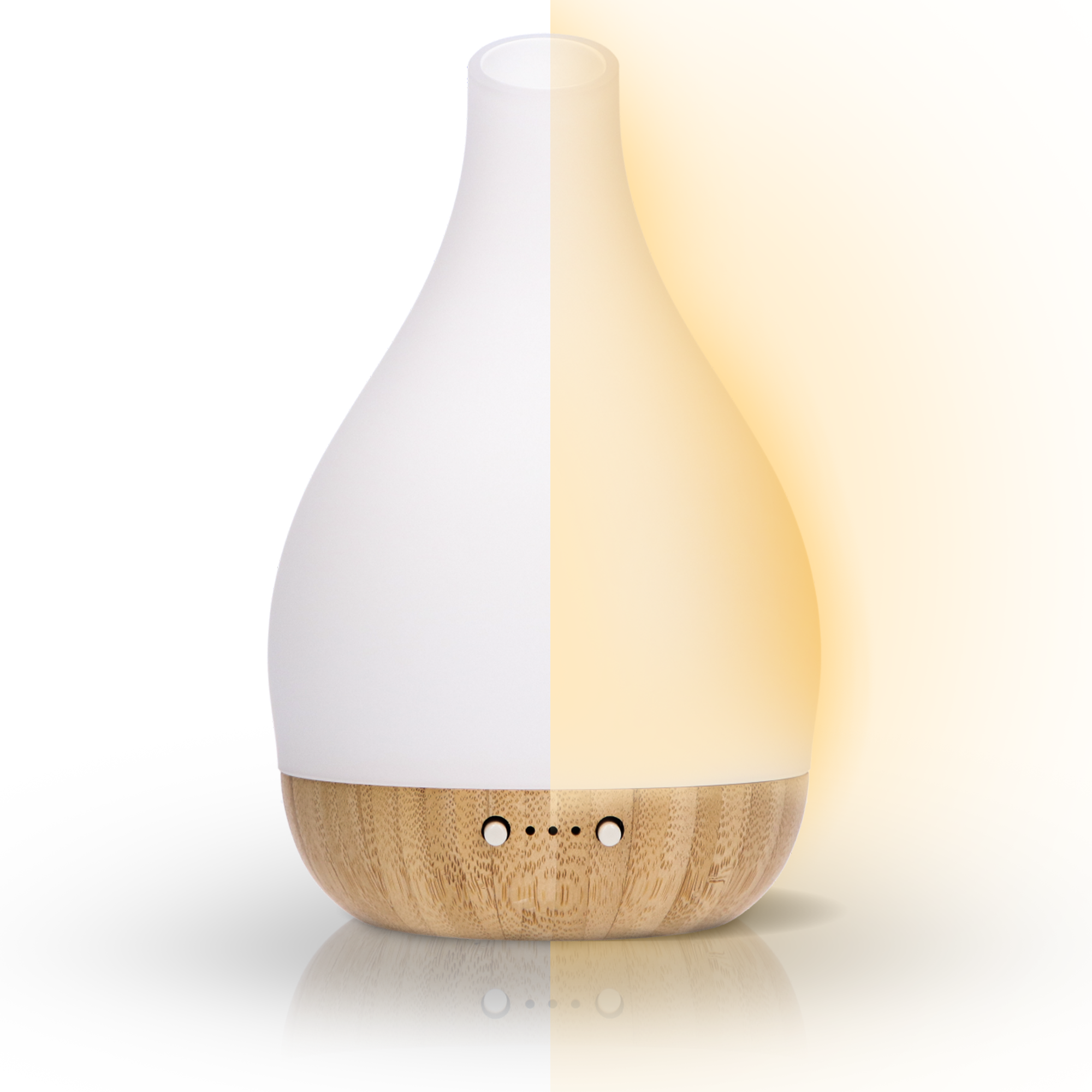 Ella Duurzame Diffuser 180ml Bamboe en Glas tevens te gebruiken als Nachtlamp